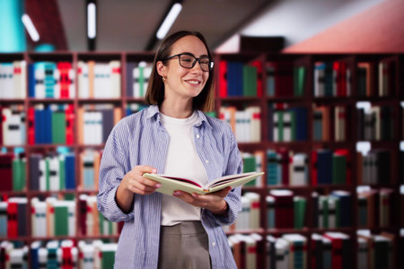 Student Learning In University Library. College Education Portrait