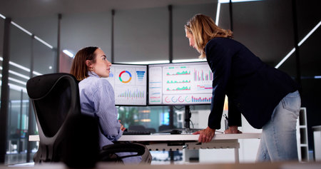 Data Analyst Using Data Analytics KPI Dashboardの写真素材