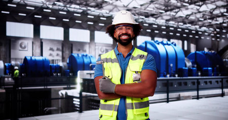 Hapa Engineer Worker And Power Plant. Oil And Gas Refinery