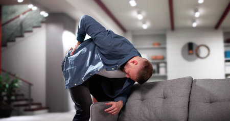 Lifting Heavy Couch Furniture, Man With Back Pain