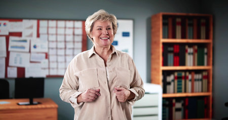 Professor Teacher Classroom Teaching Students. Education And Technologyの写真素材