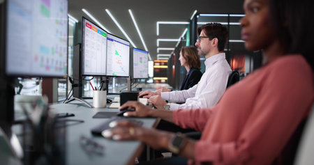 Diverse Business Team Organizing Schedule on Kanban Task Boardの写真素材