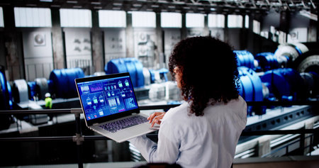 Engineer Worker Using Laptop For Osha Compliance