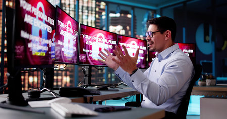 Ransomware Malware Cyber Attack On Business Computer