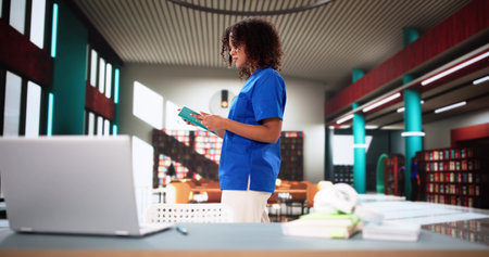 Woman Studying To Become Medical Doctor. Healthcare Education