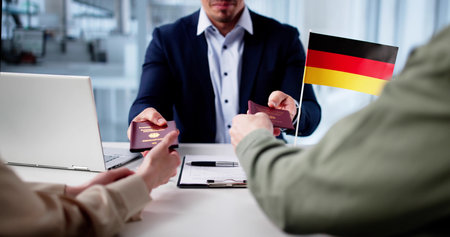 German Attorney Approves Visa For Immigrant Couple During Consular Meeting.の写真素材