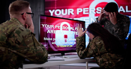Security Guard Monitors Control Room Breach At Military Center