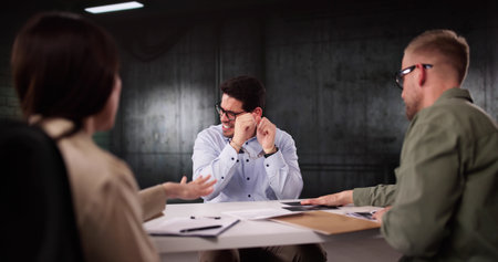 Furious Latino Prosecutor Questions Guilty Latino Offender In Interrogation Room.