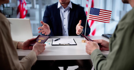 US Attorney Secures Passports For Immigrant Couple After Visa Interview.の写真素材