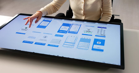 Efficient Business Woman Enhancing User Interface Design From Home Office