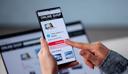 Female Entrepreneur Explores Online Boutique On Mobile Responsive Website