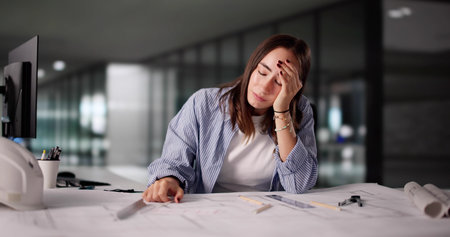 Overloaded Architect Holds Help Flag Under Pressure In Office Setting