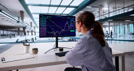 Top Female Stock Broker Analyzing Market Trends For Higher Profits