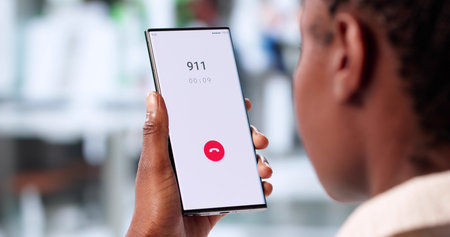 Frantic 911 Call For Help: Responding To Medical Emergencyの写真素材