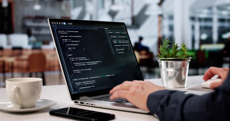 Skilled Programmer Building Digital Worlds On Laptop With Agile Style