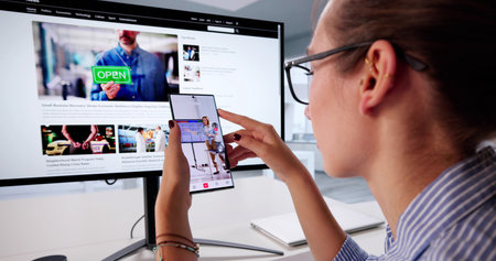 Woman Swiping Through Short Video On Phone, Browsing Media Content. Possible Professions: Journalist