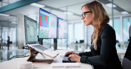 Corporate Marketing Analyst Using Data Dashboard To Track KPI Performance