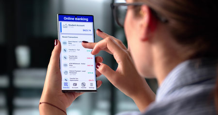 Securely Transferring Money Online With Two-factor Authentication For Bank Balance.の写真素材