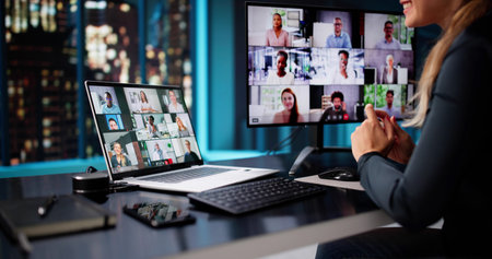 Virtual Video Conference With Online Learning And Meetings, Female Executive