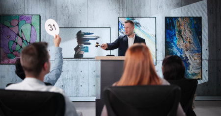 Professional Auctioneer Sells Diverse Abstract Artwork To Multiracial Audience