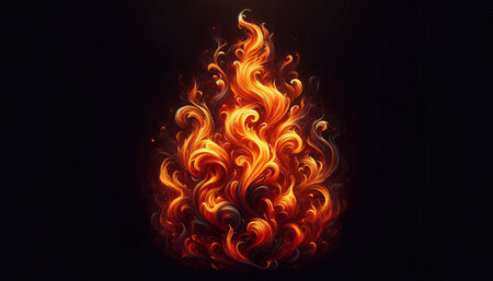 The Intense Contrast of Fire and Darknessの素材