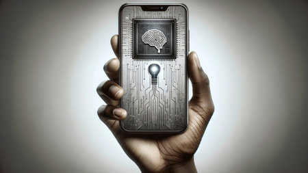 Smartphone Technology Harnessing AI Brain Powerの素材