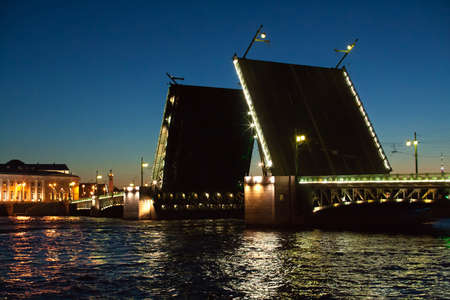 Bascule bridge in St.Petersburgの写真素材