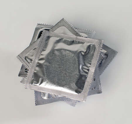 condoms on a white background.の写真素材