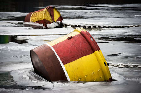 frozen buoyの写真素材