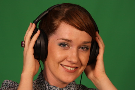 girl in headphonesの写真素材