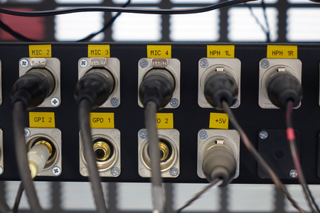 The connection to the mixing console.の写真素材