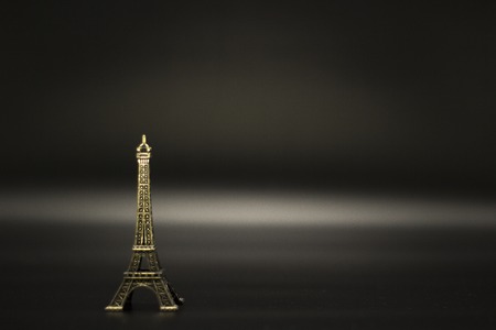 Eiffel tower isolated on black background. landmarkの写真素材