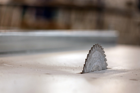 Circular saw. Carpentry blade woodの写真素材