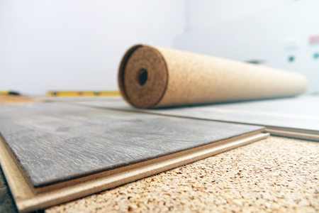 Laminate Flooring. improvement construction hardwoodの写真素材