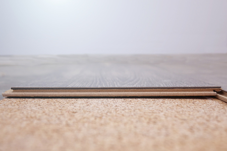 Laminate Flooring. improvement construction hardwoodの写真素材