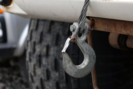 winch, Off road car winch- towing system, 4x4 off road car adventure tool and equipmentの写真素材