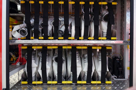 Equipment fire. Tools for extinguishing firesの写真素材