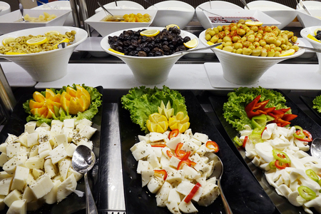 Cheese platter with vegetables .appetizerの写真素材
