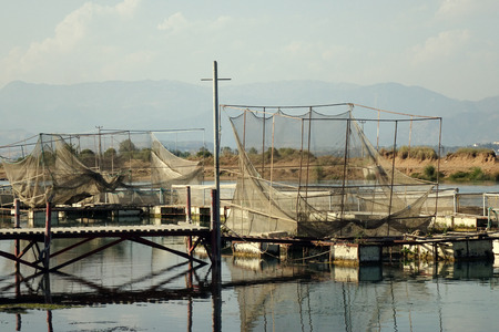 The farm for breeding fish.の写真素材