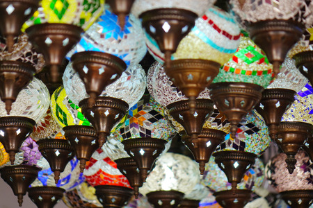 Traditional lanterns on the market arabic bazaarの写真素材