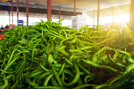 Pepper background texture of hot chili seasoning is a fiery dish for sale. Trade in the market.の写真素材