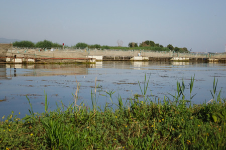 The farm for breeding fish.の写真素材