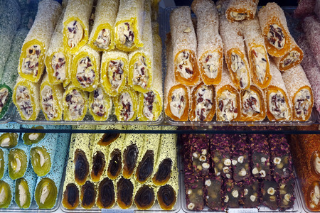 Oriental sweets in the range of the store.の写真素材