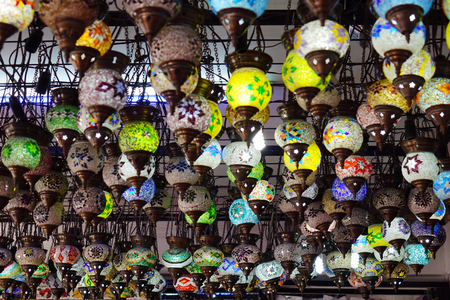 Traditional lanterns on the market arabic bazaarの写真素材