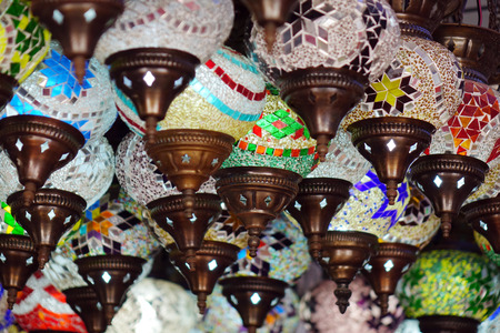 Traditional lanterns on the market arabic bazaarの写真素材