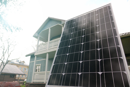 Solar panel. Energy production technologiesの写真素材