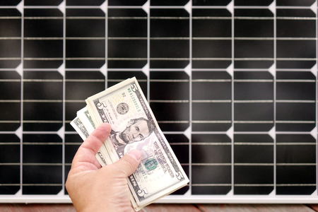 Saving American money on renewable energy and solar panels. savingsの写真素材