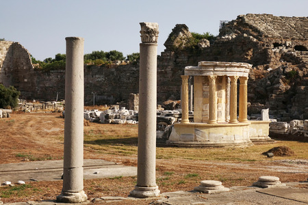 Turkey. Side-June 2018. The ruins of the city streets and ancient theater in side.のeditorial素材