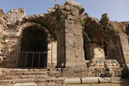 Turkey. Side-June 2018. The ruins of the city streets and ancient theater in side.のeditorial素材