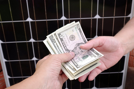 Saving American money on renewable energy and solar panelsの写真素材